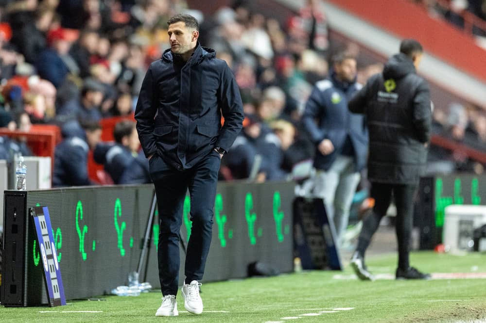 John Mousinho in calmer times at The Valley during Pompey's 3-1 victory on Tuesday night. Picture: Toyin Oshodi/ProSportsImages