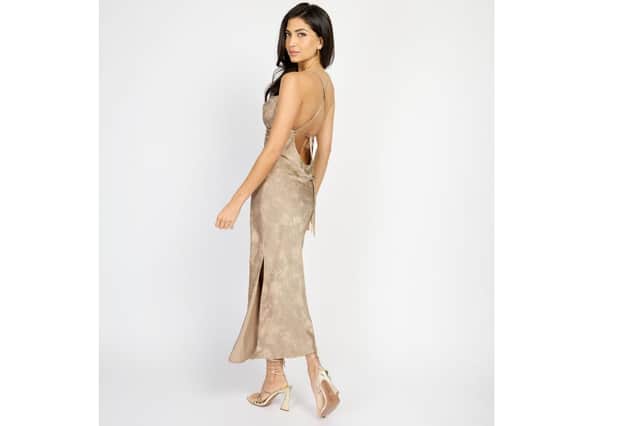 New Look brown satin midi dress
