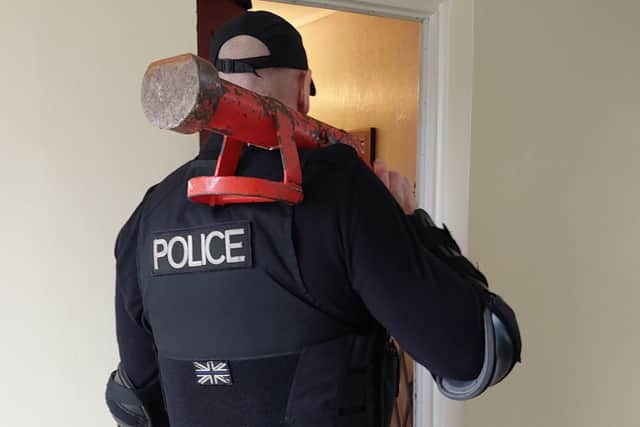 Officers carried out a drugs warrant in Lee-on-the-Solent on February 18.