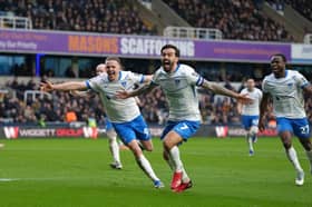 Marlon Pack celebrates his third goal in Pompey's 3-1 win at Millwall