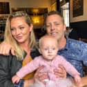 The family of Michelle and Theia have paid tribute to them following a fatal crash on the A3 on Thursday, February 19.
Pictured is Michelle, Theia and Theia's dad Edward Papworth.