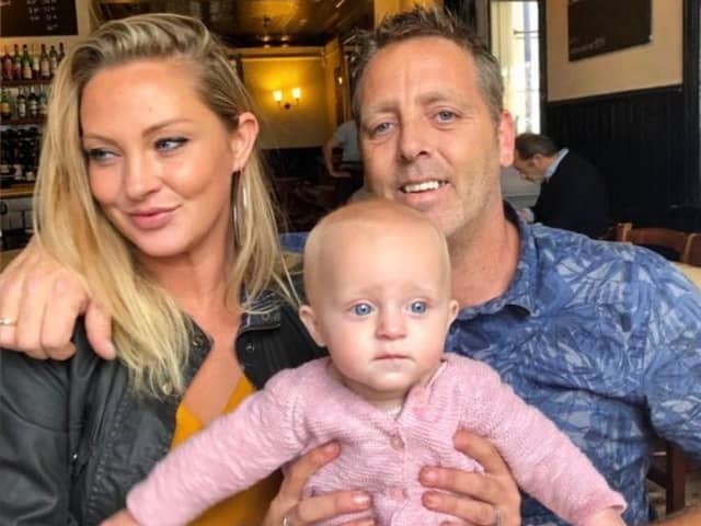 The family of Michelle and Theia have paid tribute to them following a fatal crash on the A3 on Thursday, February 19.
Pictured is Michelle, Theia and Theia's dad Edward Papworth.