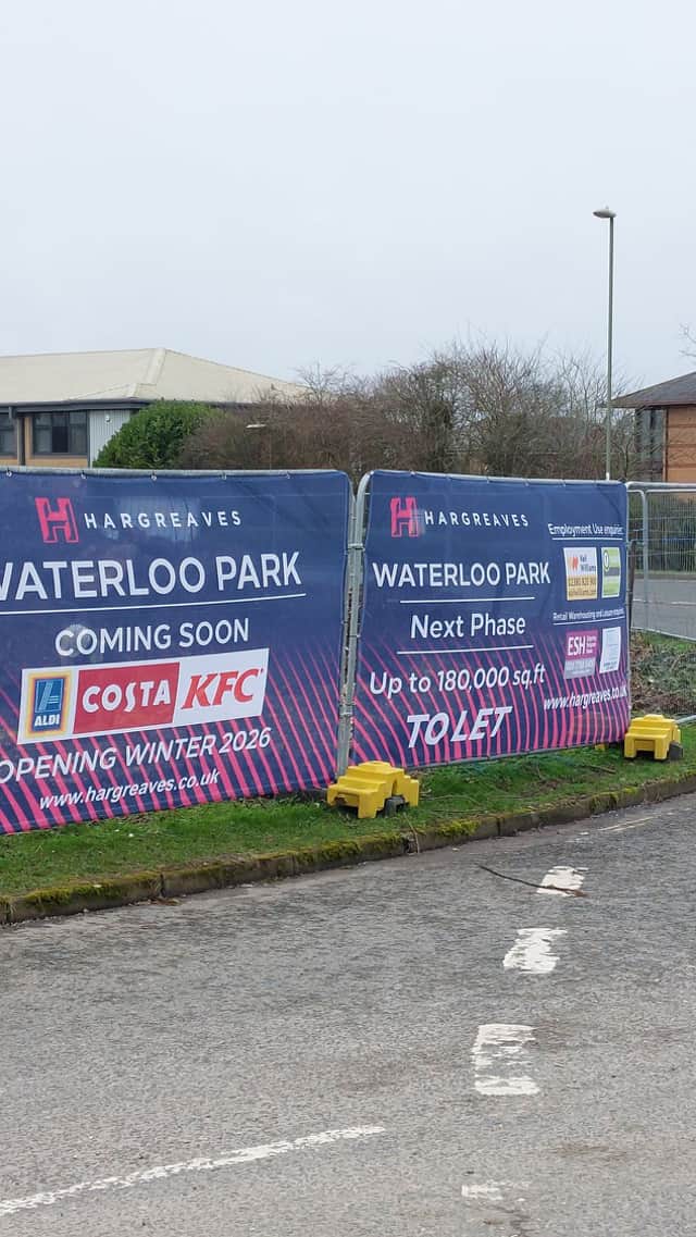 Signs have appeared in Waterlooville confirming a new Aldi, Costa and KFC will open this year.