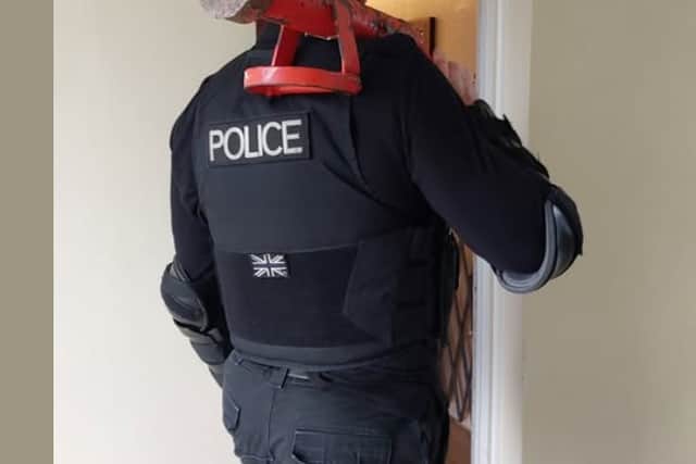Officers stormed an address in Skipper Way, Lee-on-the-Solent and found Class A and B drugs