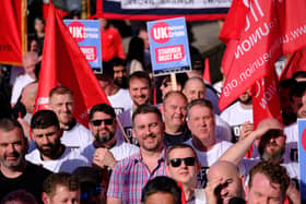 Defence firm workers are protesting in London over delays to the Defence Investment plan. This includes employees at Airbus, who construct satellites in Portsmouth.