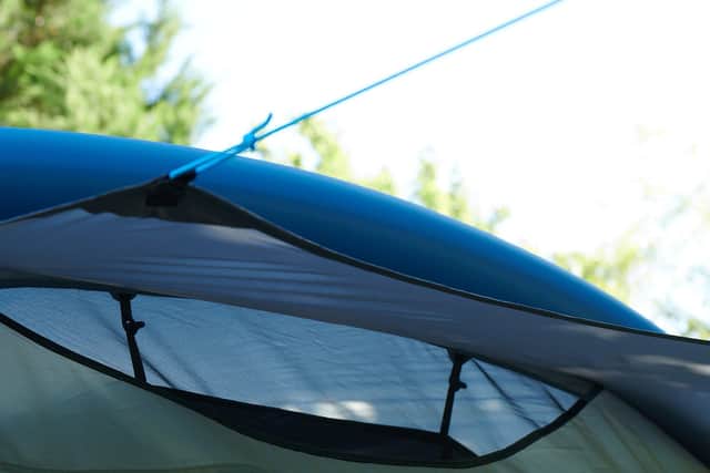 Inflatable tents don't need poles - so they're lighter, and much easier to put up