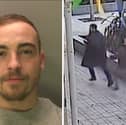 Jason McDonagh, 22, of no fixed address, has been jailed after an unprovoked knife attack in broad daylight.