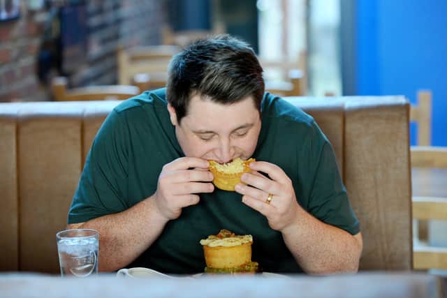 The News, Portsmouth reporter David George took on the Piescraper challenge at Piecaramba! in Albert Road, Southsea, on Tuesday, March 3, 2026, as part of British Pie Week.