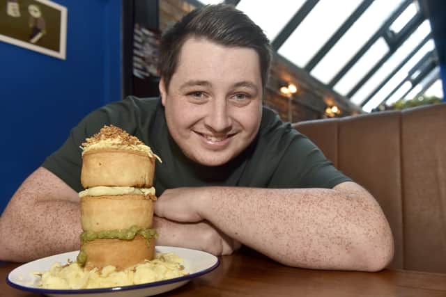 The News, Portsmouth reporter David George took on the Piescraper challenge at Piecaramba! in Albert Road, Southsea, on Tuesday, March 3, 2026, as part of British Pie Week.