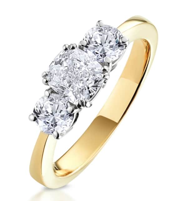 3 Stone Meghan Lab Diamond Engagement Ring, as seen on Netflix's Love is Blind.