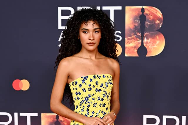 Olivia Dean wore a floral dress at The Brit Awards 2026.