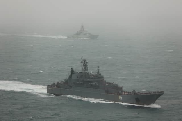 HMS Tyne tracks RFN Aleksandr Otrakovsky.