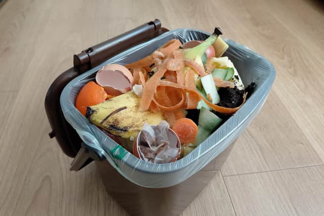 A food waste caddy