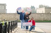Sharon Healy and Chris Smith of Gosport with, right, Danyl Johnson from the People's Postcode Lottery  
