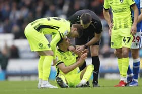 Regan Poole was forced off in the 67th minute with an ankle injury. Picture: Paul Thompson/ProSportsImages