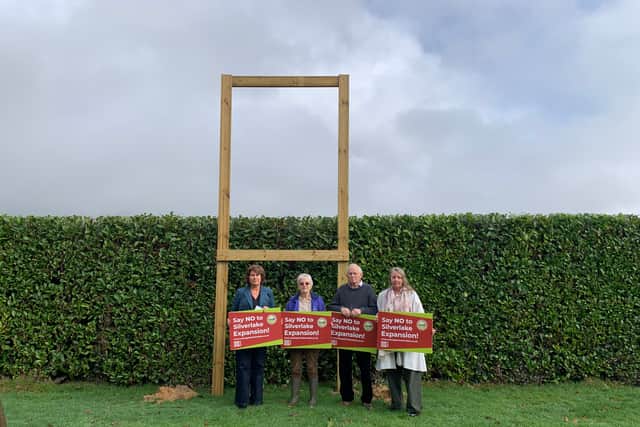 Samantha Davies, Machen Barker, Jenny Barker and Julia Stevens representing the Community Against Silverlake Expansion group (L to R)