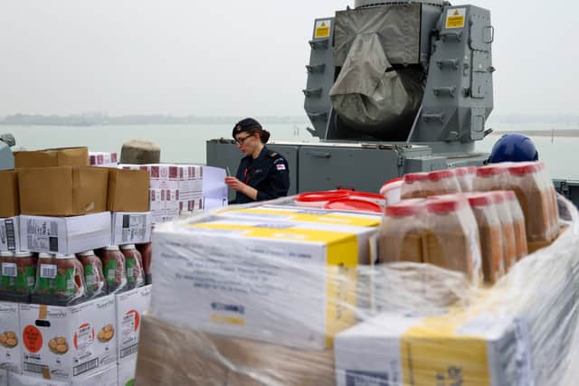 HMS Dragon: Loading on stores, ready to deploy to the Mediterranean. The ship has been loading all stores and supplies throughout the weekend and completing any final preparations. HMS Dragon has been tasked for the Eastern Mediterranean and will depart Portsmouth in the coming days. The ship is alongside in HM Naval Base Portsmouth, preparing for upcoming taskings.