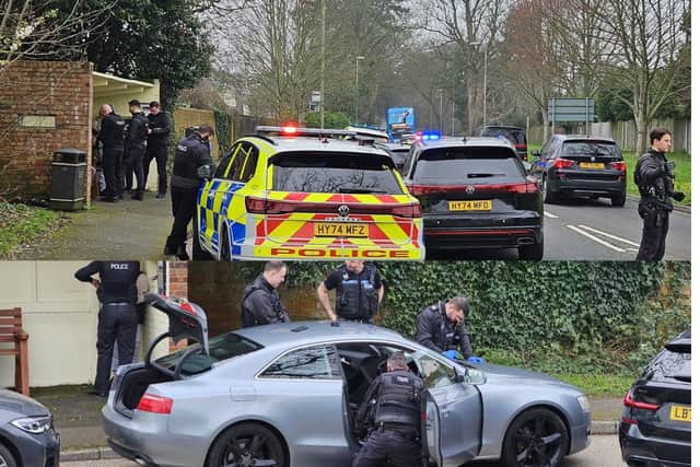 Police arrested three men in Emsworth Road, Havant, on Monday