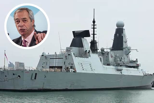 Nigel Farage has criticised the length of time it has taken to get HMS Dragon ready for her Cyprus deployment - and said the UK should not get involved in the war