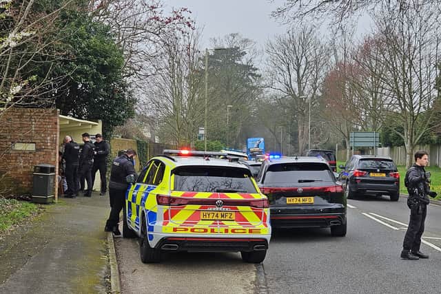 Three men were arrested in Emsworth Road, Havant, on Monday
