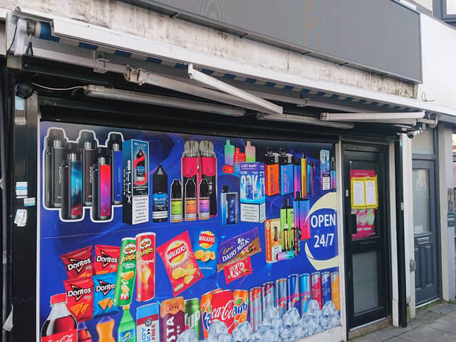 The Bucharest Shop in London Road, North End, has been shut down by police after counterfeit cigarettes and vapes were found on the premises.