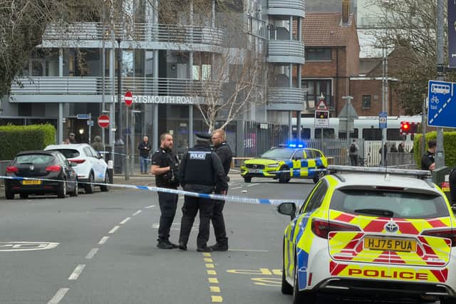 Police at the scene in Cosham