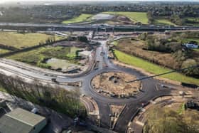 The Welborne approach roundabout at junction 10 of the M27