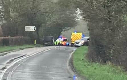 Police were called with reports of a collision involving a motorbike and a van on the A32.