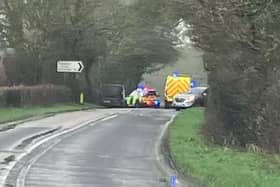 Police were called with reports of a collision involving a motorbike and a van on the A32. 
