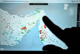 The Marinetraffic website shows oil tankers and other vessels are not risking the journey through the Strait of Hormuz because of the threat from Iran (Picture: Julien de Rosa)