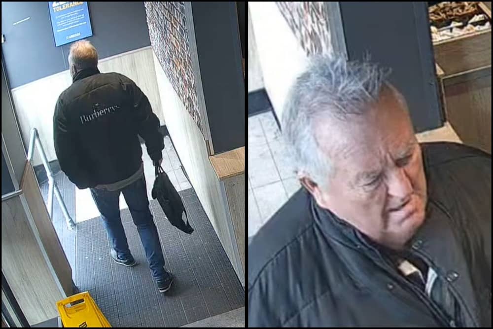 Police want to speak to this man after a laptop was stolen from a Greggs on London Road in Portsmouth on Monday, February 16.