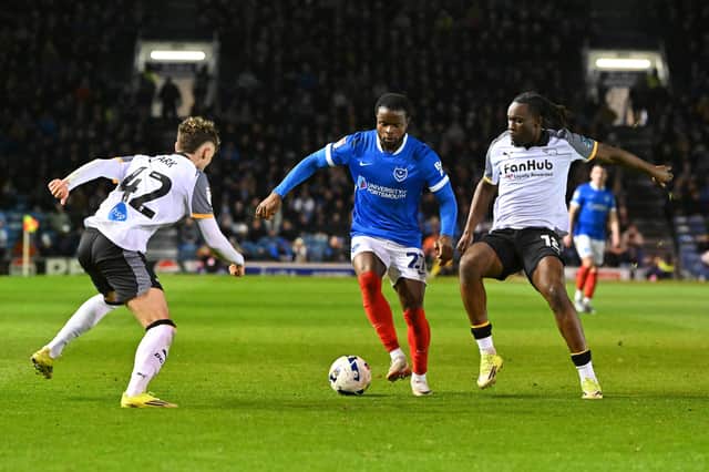 Milli Alli has made 14 appearances for Pompey since his loan move from Luton. Picture: Graham Hunt/ProSportsImages