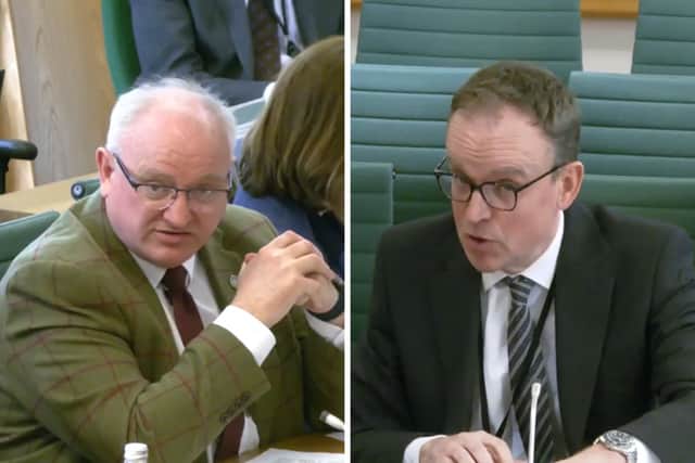 Delays to the Defence Investment Plan - setting out costed reforms for the Royal Navy, Army, and RAF - is causing staff at smaller businesses to lose their jobs. Pictured: Liberal Democrat MP Ian Roome, and Permanent Secretary James Pocklington.