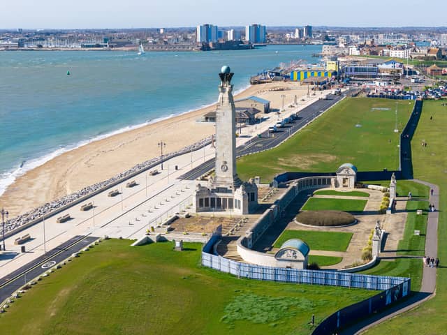 The road in front of the Naval War Memorial is complete and the parking bays have been painted