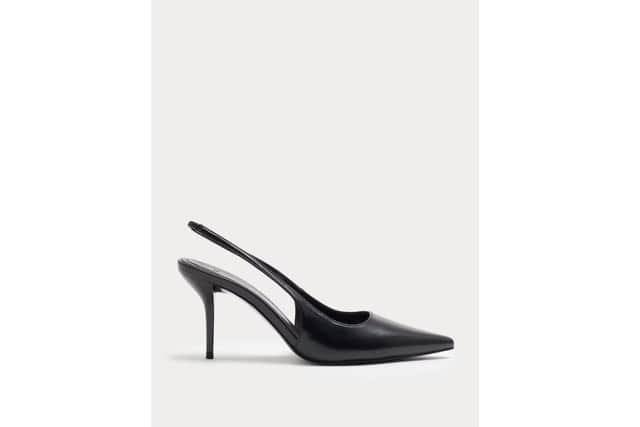 M&S Stiletto heel pointed sling back shoes