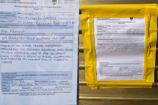 Hygiene Prohibition Orders at The Monarch and Yuan Siu earlier this month.