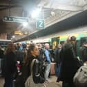 Passengers trying to get home to Portsmouth on the evening of March 22 waiting at Barnham railway station. This followed an incident at Chichester station where a woman was hit by a train.