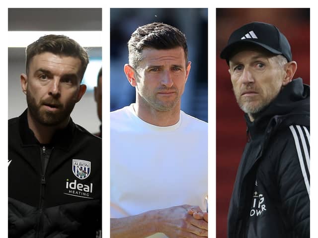 From left to right: James Morrison, John Mousinho and Gary Rowett. Pic: The News