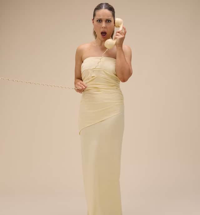 Louise Thompson Butter Yellow Bandeau Kiva Maxi Dress
