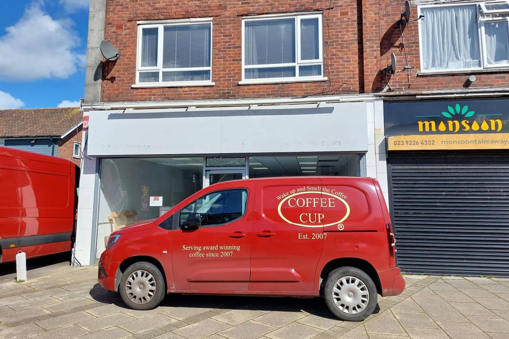 Work underway on new Coffee Cup on Hambledon Parade in Waterlooville.