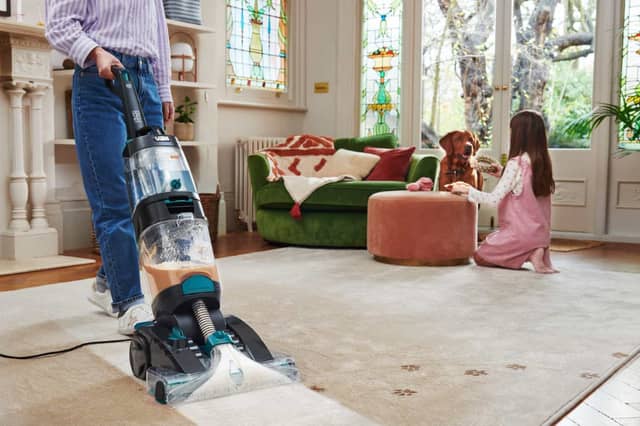 The Vax Platinum Power Max is designed to lift deep stains and refresh carpets in busy family homes