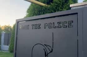 Entrance gates to the Romanian gang's mansion. The gang has been jailed for stealing from ATM machines across the UK, including in Hampshire. March 2026