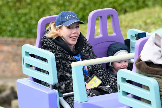 Katherine Ryan attends the Bluey the Ride: Here Come the Grannies! launch at CBeebies Land in Alton Towers Resort.