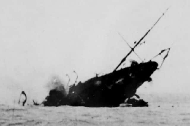 Shipwrecks of Royal Navy ships will receive better protections under new proposals. Pictured: The sinking of HMS Jason in 1917.