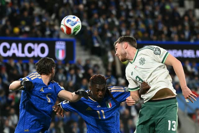 Ruairi McConville in action for Northern Ireland against Italy last week