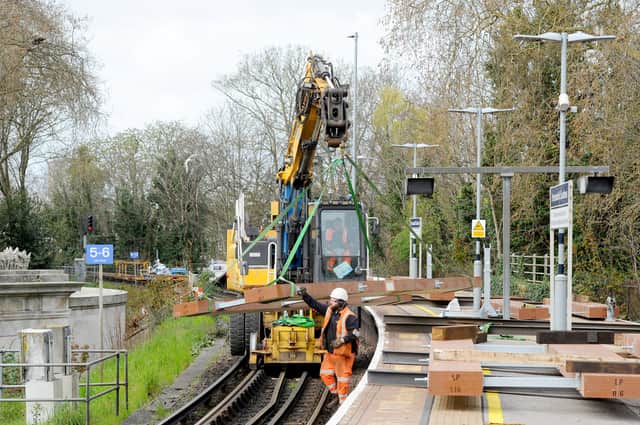 Railway works happening at Portsmouth & Southsea Railway Station on Monday, March 30, 2026. 
Picture: Sarah Standing (300326-1982)