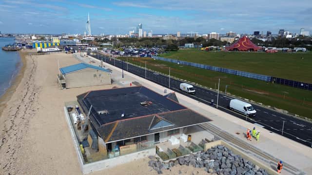 The beach area has been increased in size next to Hovertravel