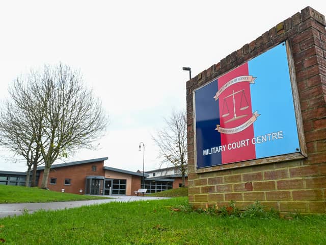 Captain Christopher Ansell RN pleaded not guilty of rape and other offences Bulford Military Court, Wiltshire, this morning (June 18).