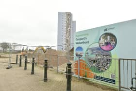 The progress taking place at Gosport's former bus station as it makes way for the new Gosport People's Park. 
Picture: Sarah Standing (270326-8218)