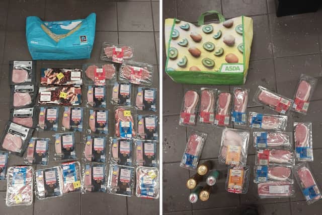 Police have arrested two people on suspicion of shoplifting after meat was stolen from the Tesco Express in Portchester.